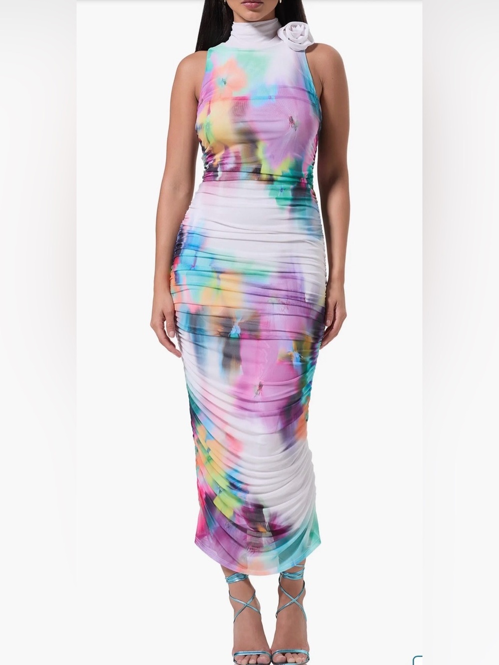 AFRM Multicolor Tie-Dye Maxi Skirt — Pink, Purple, Blue, Green, Yellow